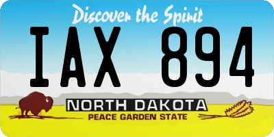 ND license plate IAX894