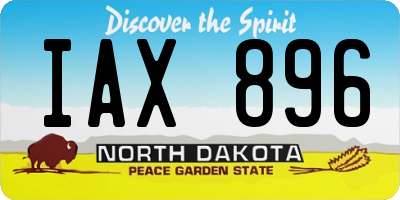 ND license plate IAX896