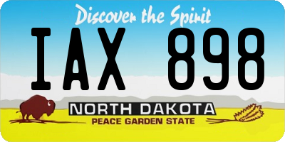 ND license plate IAX898
