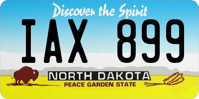 ND license plate IAX899