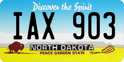 ND license plate IAX903