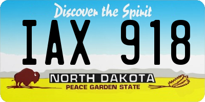 ND license plate IAX918