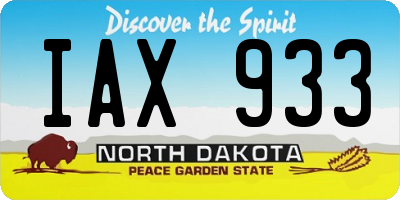 ND license plate IAX933