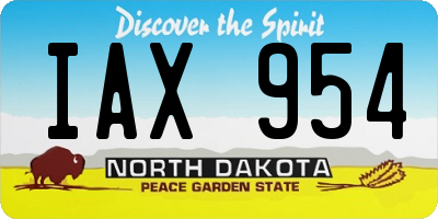 ND license plate IAX954