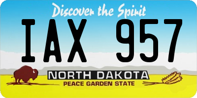 ND license plate IAX957