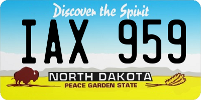 ND license plate IAX959
