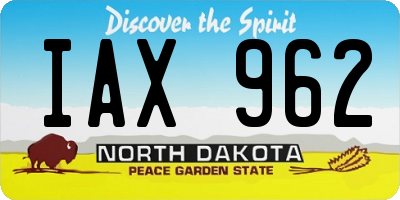 ND license plate IAX962