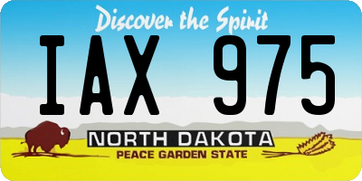 ND license plate IAX975