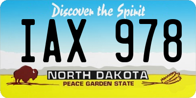 ND license plate IAX978