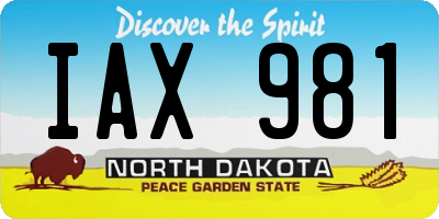 ND license plate IAX981