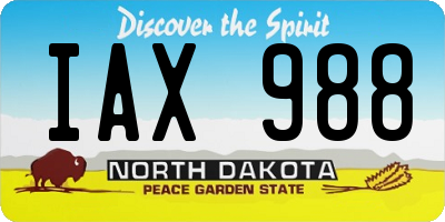 ND license plate IAX988
