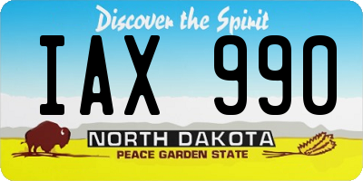 ND license plate IAX990