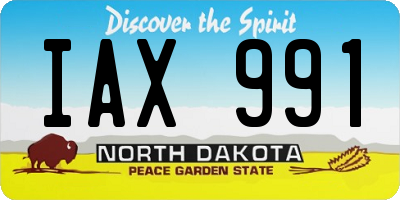 ND license plate IAX991