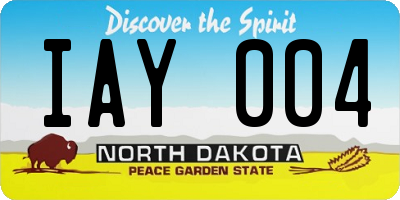 ND license plate IAY004