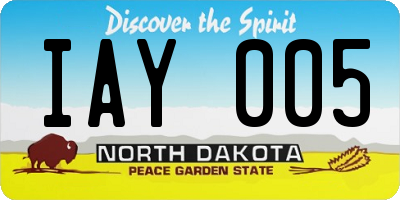 ND license plate IAY005