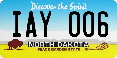 ND license plate IAY006
