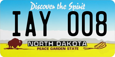 ND license plate IAY008