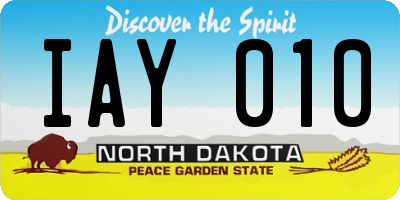 ND license plate IAY010