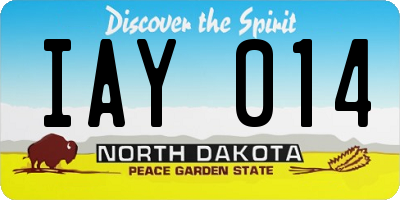 ND license plate IAY014