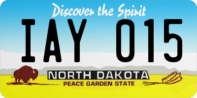 ND license plate IAY015