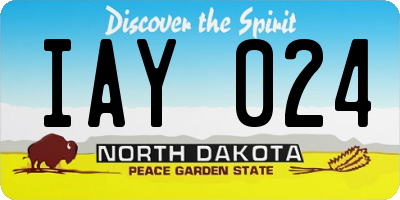 ND license plate IAY024