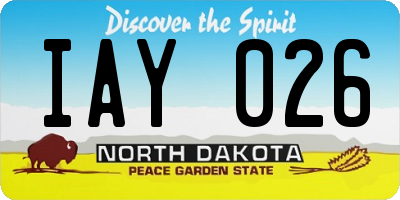 ND license plate IAY026