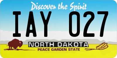 ND license plate IAY027