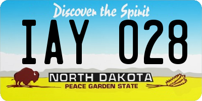 ND license plate IAY028