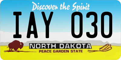 ND license plate IAY030