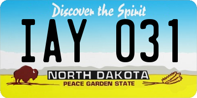 ND license plate IAY031