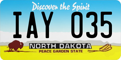ND license plate IAY035