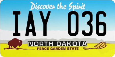 ND license plate IAY036