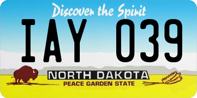ND license plate IAY039