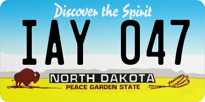 ND license plate IAY047