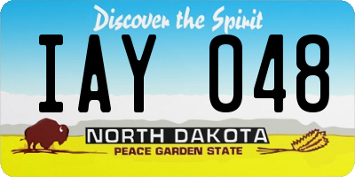 ND license plate IAY048