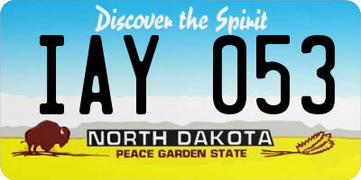 ND license plate IAY053