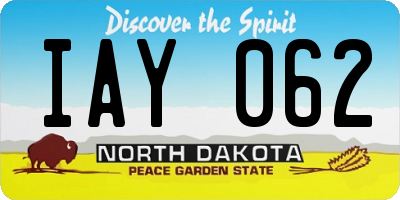 ND license plate IAY062