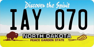 ND license plate IAY070