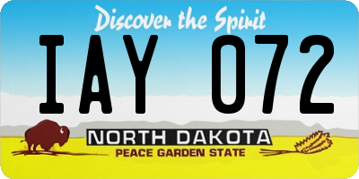 ND license plate IAY072