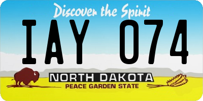 ND license plate IAY074