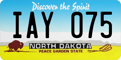 ND license plate IAY075