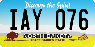 ND license plate IAY076