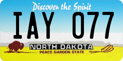 ND license plate IAY077