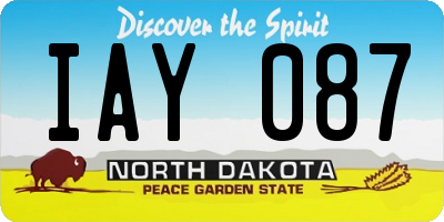 ND license plate IAY087