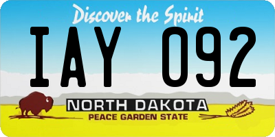 ND license plate IAY092