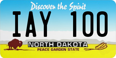 ND license plate IAY100