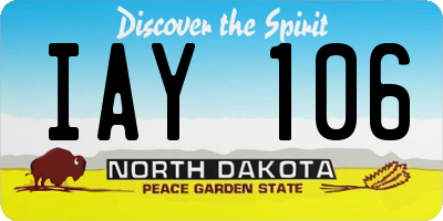 ND license plate IAY106
