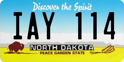 ND license plate IAY114
