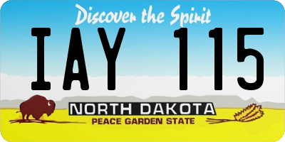 ND license plate IAY115