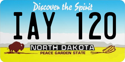 ND license plate IAY120